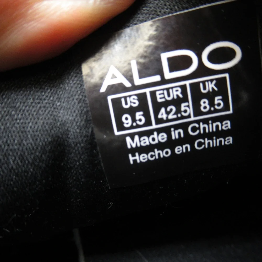 Aldo Dress Shoes Men‎ 9.5 Black Genuine Leather Oxford Derby Casual Comfort EUC!
